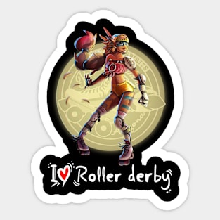 I Love Roller Derby Sticker